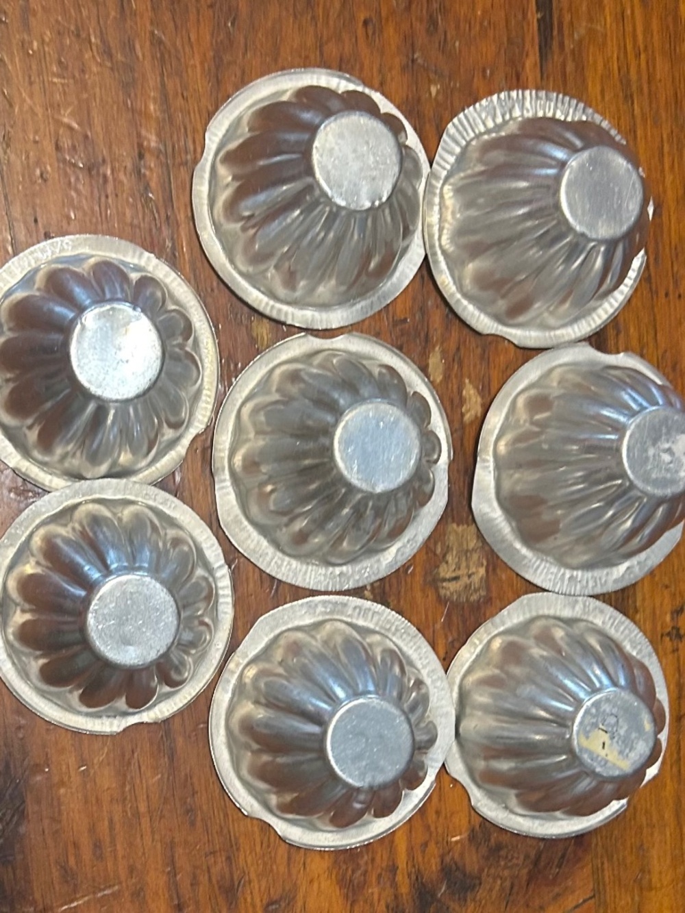 8 vintage la bra jel-rac aluminum jello molds holds 3oz (inside 2-5/8 x 1-3/4)